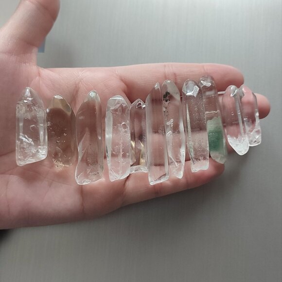 Clear Quartz spear and Garden Quartz spear Natural 11 in total - Picture 1 of 3